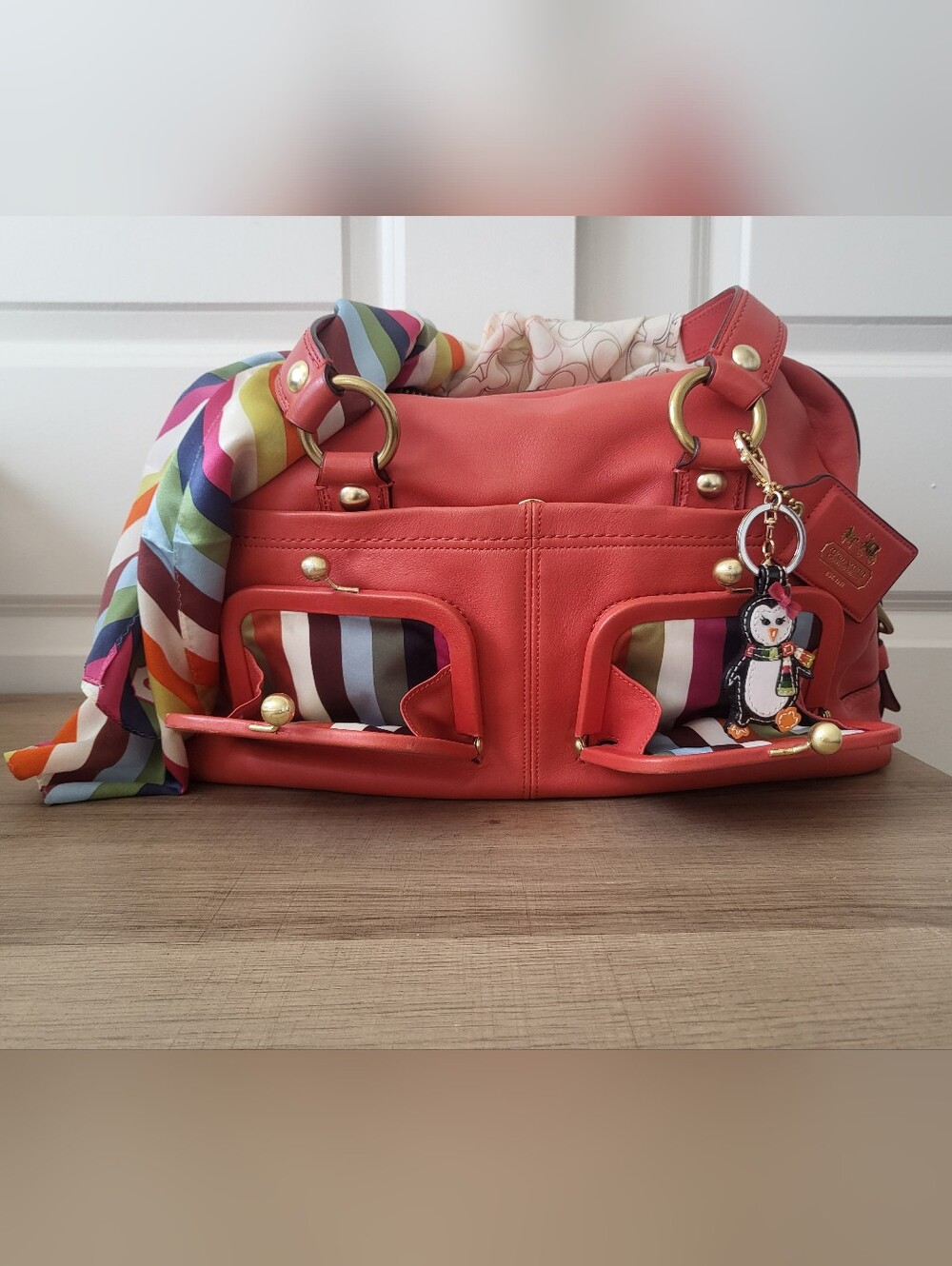 Coach Bleecker Street Leather Shoulder Bag Double Kiss Locks 11257 Ellie Style